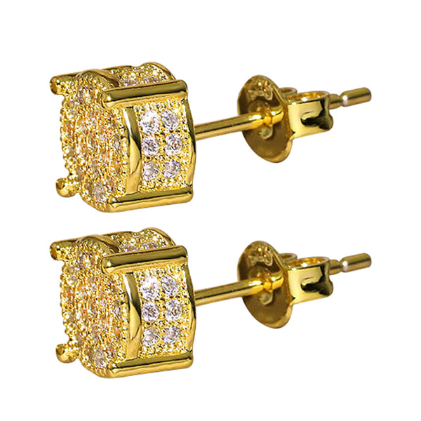 Shiny Rhinestones Ear Stud för kvinnor Enkelt mode Legering Örhänge Charmiga smycken Tillbehör gold