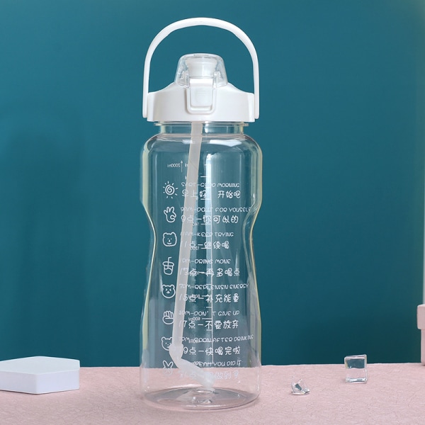 1,5/2L läckagefri Tritran BPA-fri vattenflaska med motiverande tidsmarkör Daglig användning för fitness transparent pink 15l
