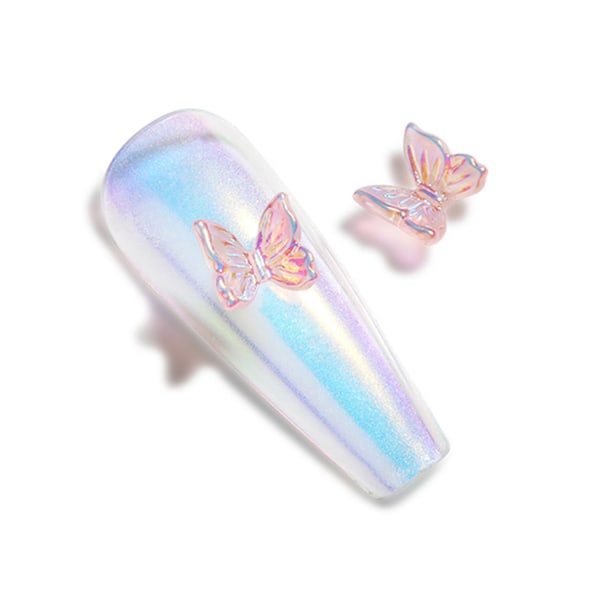 Enfärgade Nail Art Smycken Aurora Butterfly Rhinestone för Nail Art Salon 7