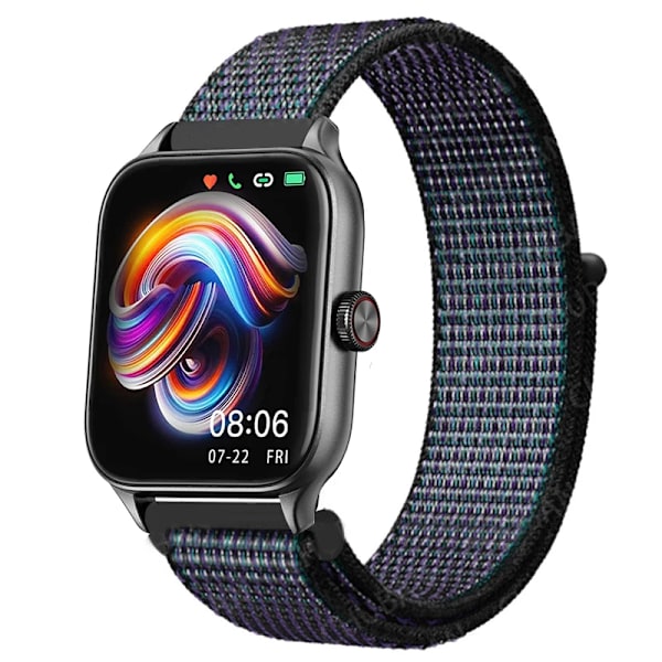 20mm 22mm Nylon Loop band för Amazfit GTS4/2/3/3pro/2e/GTS2 Mini/GTR 4 42mm/47mm/GTR2/2e/stratos armband Amazfit bip rem 33 Grape Purple 22mm