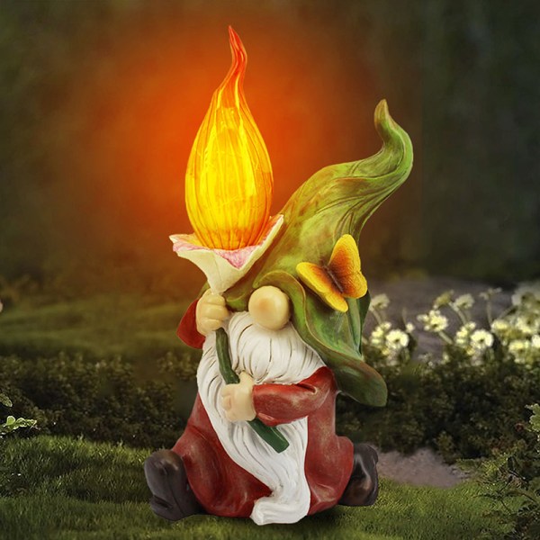 Garden Darwf Staty Ornament Solar Luminous för utomhusbruk default