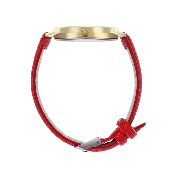 Dam Quartz Klocka PU Läderarmband Skalle Urtavla Casual Klocka Halloween Presenter Ny red