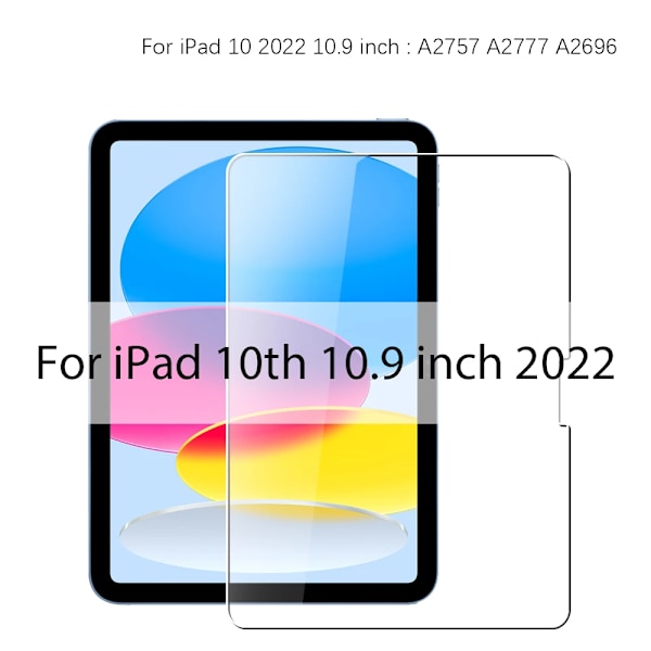 Skärmskydd i härdat glas för Ipad A16 10 9 9:e 10:e generationen Pro 13 M4 12.9, för Ipad Air 11 M2 M3 5 4 3 2 Mini 6 7 Film For Ipad 10 2022