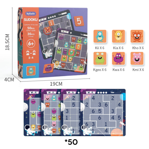 Sudoku Pusselkort Förälder-barn Spel Barn tidig utbildning Utveckling Leksak Födelsedagspresent space