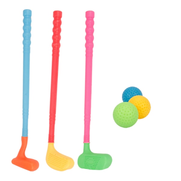 Kid Golf Plast Toy Set Golfklubbor Bollar Inomhus Utomhus Fritid Sport Set as show