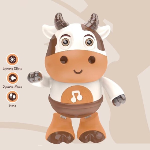 Cow Shape Dancing Robot Toy Roliga Batterileksakspresenter för barn english
