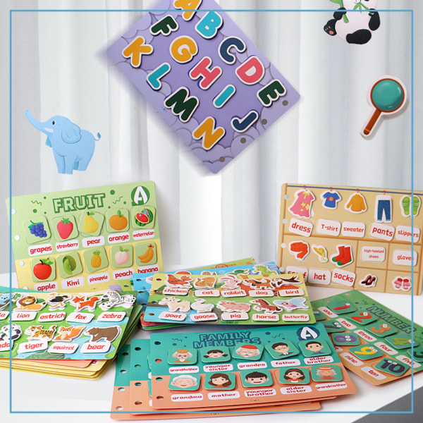 Pedagogisk leksak och klistrabok Hand-öga-koordination Pedagogiska leksaker för 2-åring as show