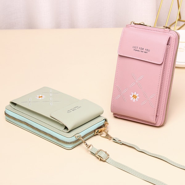 Mobilväska Crossbody-väska Plånbok Axelväska Telefonhållare Plånbok Handväska För Kvinnor Nyhet light pink