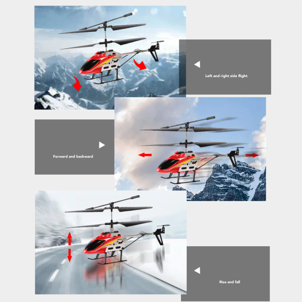 Fjärrkontroll Helikopter Robust RC-flygplan RC-leksak Fallbeständiga flygleksaker red
