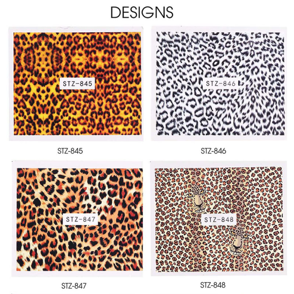 Självhäftande Leopard Nail Art Stickers Vattentäta Dekaler Nail Tip Dekor Tool för gör-det-själv a