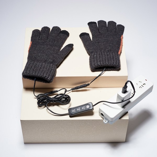Justerbara elektriska uppvärmda handskar Mästerligt hantverk och kvalitet för män som läser vintertillbehör navy blue hand palm heating switch