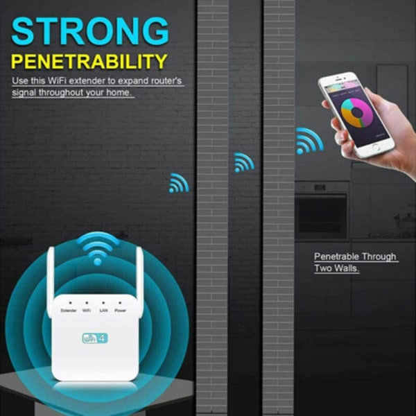 2,4Ghz Dual Band WiFi Extender Zen Booster 300M Internet Range Zenbooster Router Signal Booster white us