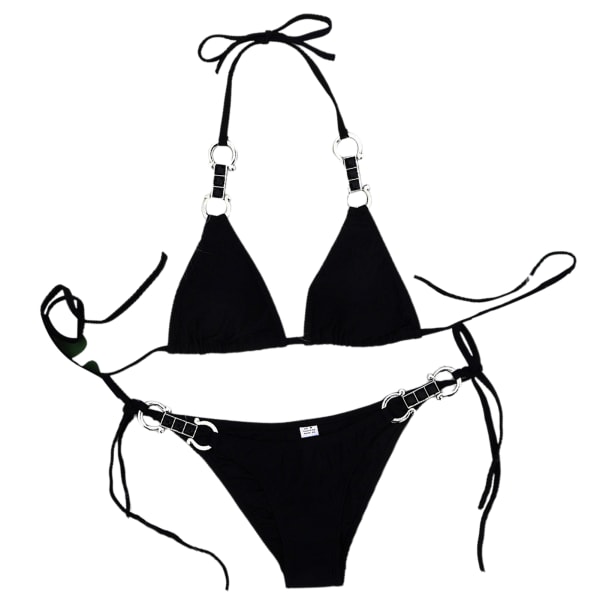 Mode dambaddräkt Sexig slips Bikinitringa 2-delad sommarbadkläder l