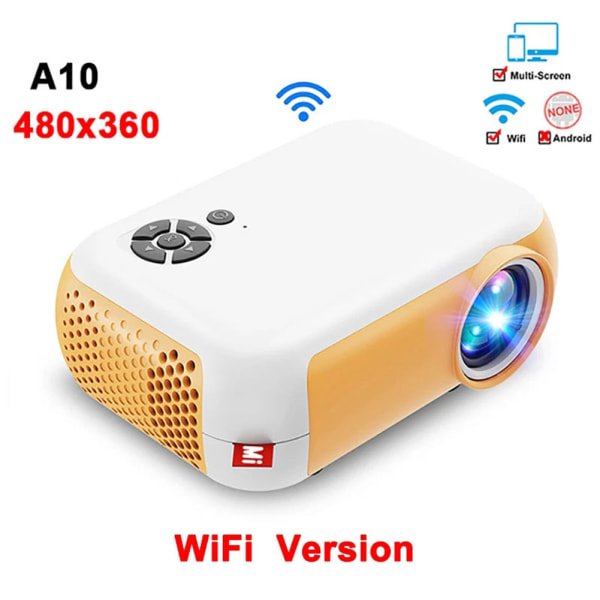 1080P Mini fyrkantig projektor Smart WIFI Home Beamers Player för hemmabio yellow miracast eu plug