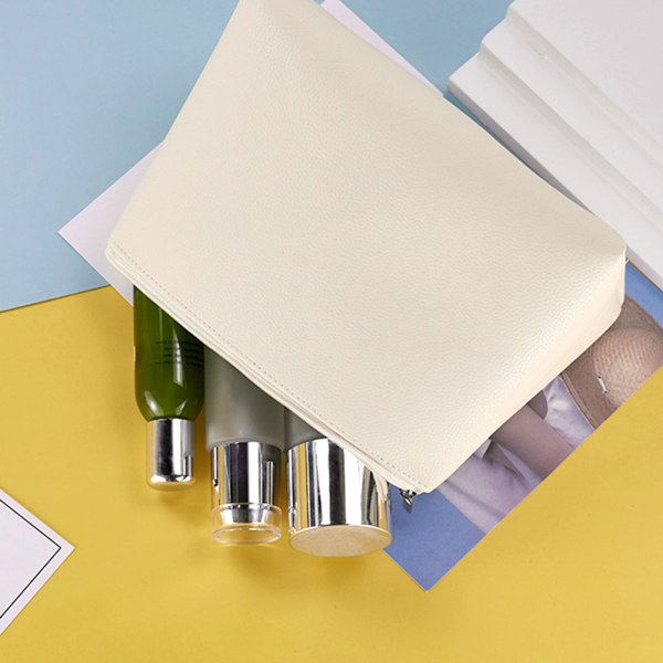 Enkel kosmetikapåse Tvättväska med stor kapacitet Resa Multifunktionell Bärbar yellow