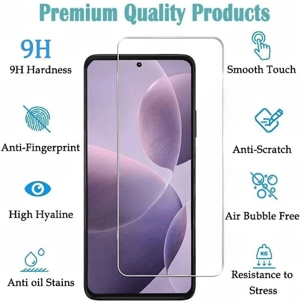 2 st Ultraklara skärmskydd för Redmi Note 14 5G 13 12 11 Pro 14S 12S 11S Härdat glas för Redmi 14C 14R 13C 12C 10C 9C Redmi Note 8T Tempered glass film
