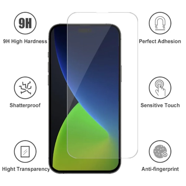 Reptåligt Okrossbart Härdat Glas För Iphone 15 14 12 13 11 Pro Max Skärmskydd För Iphone 6 7 8 Xr X Plus Glas IPhone 13 Pro Max Tempered glass
