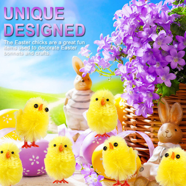 Mini Easter Chicks Leksaker Söta Fluffy Chicks Party Dekoration Chick Toy Party Favors 60pcs