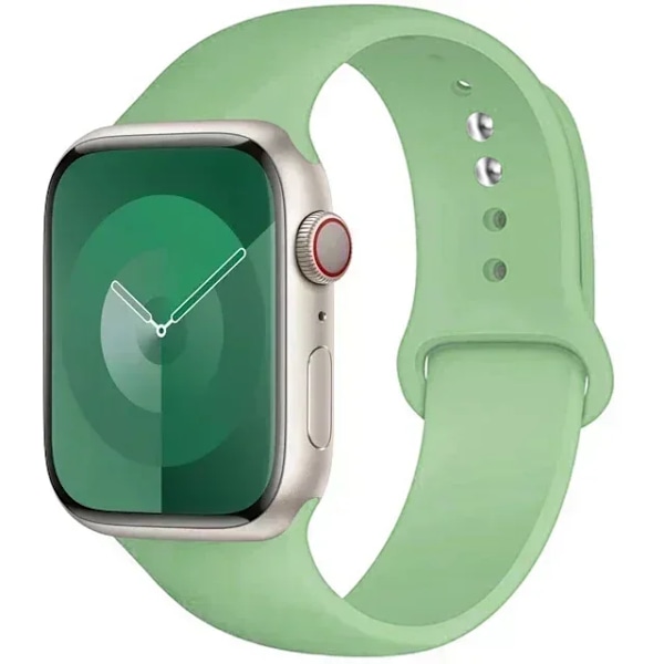Original Silikonarmband för Apple Watch Band 44mm 38-40 42-46 41-45 46MM 49 mm Armband iwatch Serie 10 9 7 4 5 6 8 SE Ultra 2 3 76 pistachio S10-42MM 38 40 41 S