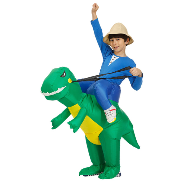 Ride On Dinosaur Dräkt Uppblåsbar Blow Up Suit Cosplay rekvisita för Halloween Party blue child