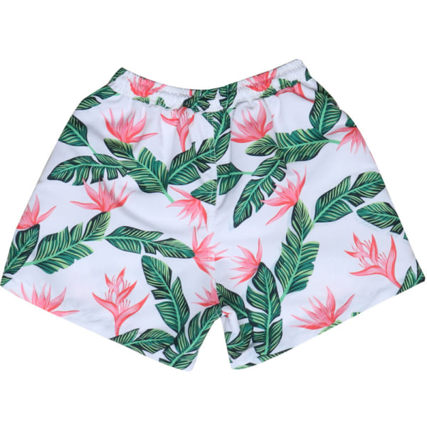 Strandshorts för pojkar Print casual för barn med resår i midjan för sommarstrand big blue leaf 152