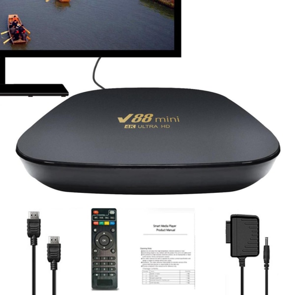4K Internet TV Smart Set-Top Box Kraftfull Media Player TV Box för TV-spel 4g 32g eu plug