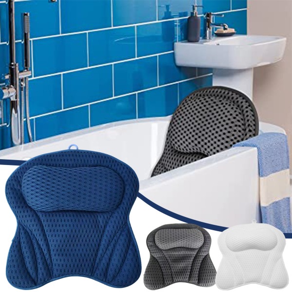 Mesh Bath SPA Nackstöd Bekväma badkar Kuddar Verktyg Badrumstillbehör dark blue