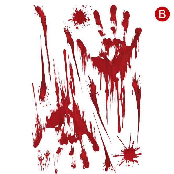 Halloween Sticker Skräck Bloody Handprints Footprints Stickers Window Floor Stickers d