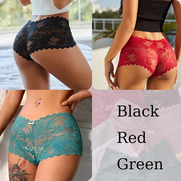 3 st Sexiga Blomspets Trosor Dam Underbyxor Låg Midja Mjuka Underkläder Bekväma Kvinnliga Underkläder Trosor för Tjejer S-XL Set8 M