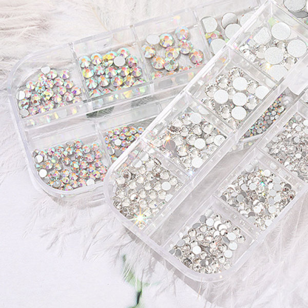 Rhinestone Case Kit för Nail Art Design Nageltillbehör för kvinnor Flickor DIY Nail Art 4