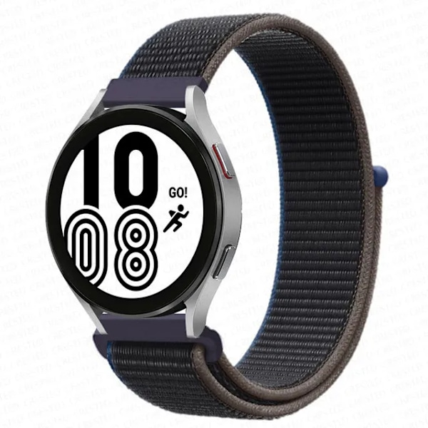Nylon Loop Band för Samsung Galaxy Watch 6 4 7 classic/5 Pro/active 2/Gear S3 20mm/22mm Armband Huawei watch GT 2e 3 pro rem Charcoal 63 20mm
