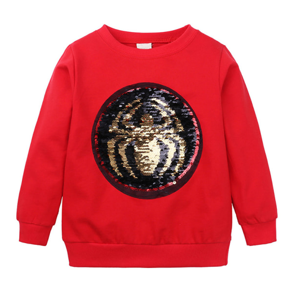Baby Boys T-shirt Paljett Spiderman Cotton Sweatshirt Pullover Shirt Barn Barn b 140