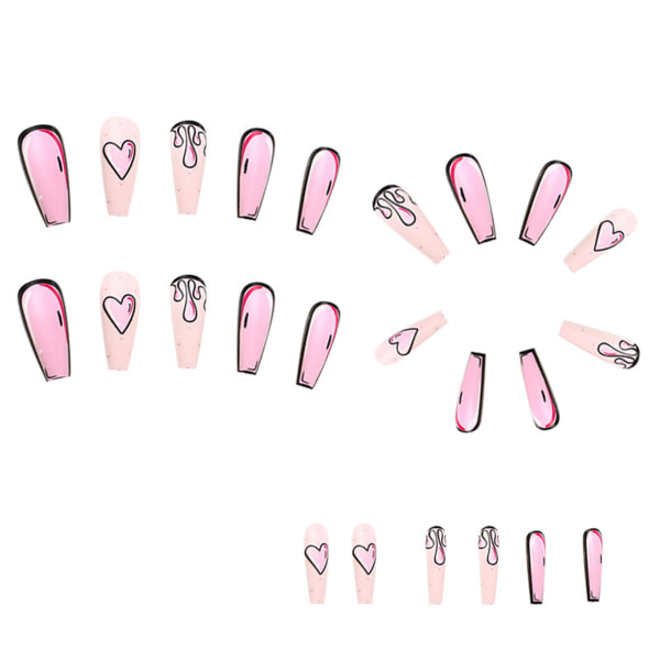 Matta hjärta konstgjorda naglar Charmiga bekväma att bära manikyrnaglar för dagligt bruk jelly glue model