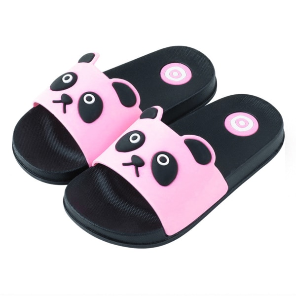 Barn Panda Slide Sandaler Pojkar Flickor Beach Water Shoes Halkfria för vardagen black white 24-25