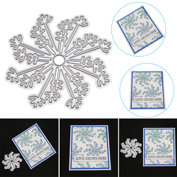 Snöflinga metallskärmaskiner Vintertema präglingskort stencil stansmaskin form för DIY-papper silver