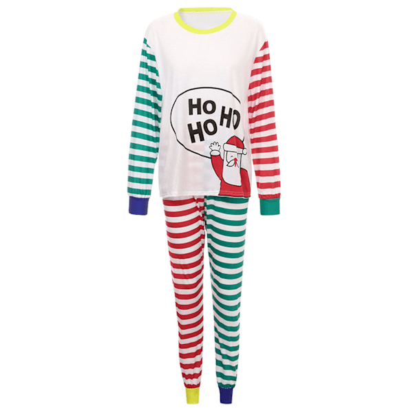 Julfamiljens matchande pyjamas set randiga jultoppar byxor sovkläder dad 2xl