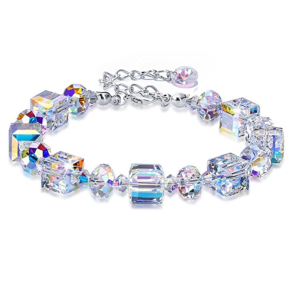Square Diamond facetterat glaspärla armband gnistrande utsökt mode armband smycken b
