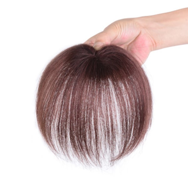 Hårförlängning för män Kort rak tupé-hårförlängning för att täcka vitt håravfall light brown 15cm