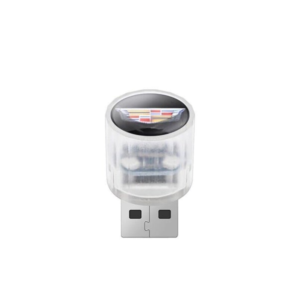 Bil USB LED-lampa med logotyp Enkel installation Bildörrlampa Idealisk för inredning av bilar cadillac