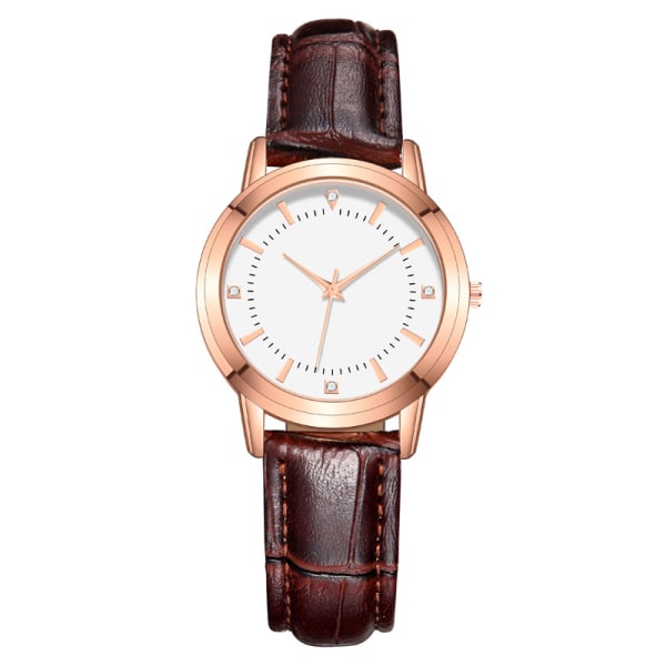 Retro watch med läderrem Casual Watch Personliga eleganta tillbehör Fantastiskt brown belt men