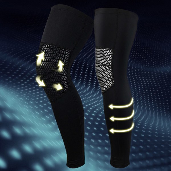 Sports Knee Compression Leg Sleeve Outdoor Basketball Football Protectors silver