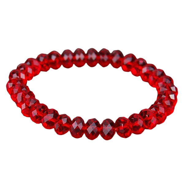 Sweet Red Crystal Beads Armband Rhombus Cut Beaded Armband för flickor och kvinnor red