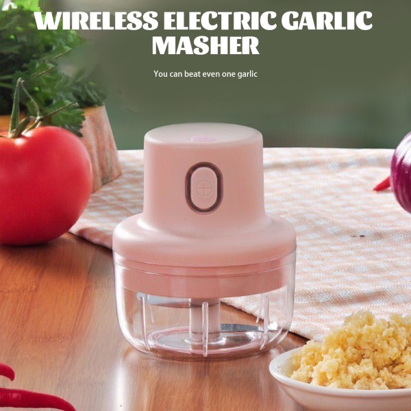 Intelligent elektrisk vitlöksmaskin USB mini vitlökshackare Multifunktionell Ginger Chili Vitlöksstötare pink 100ml