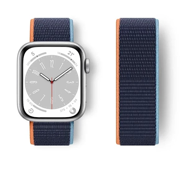 Nylon Loop Armband för Apple Watch Armband 44mm 40mm 45mm Ultra2 49mm 41mm Sportarmband iwatch Tillbehör Serie 9 8 se 7 6 5 4 3 deep navy 68 38mm-40mm-41mm