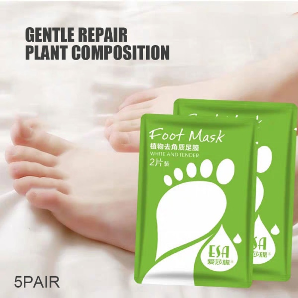 Soft Foot Peel Mask Callus Remover Dead Skin Remover Fotmasker Cover Hudvård 5pairs