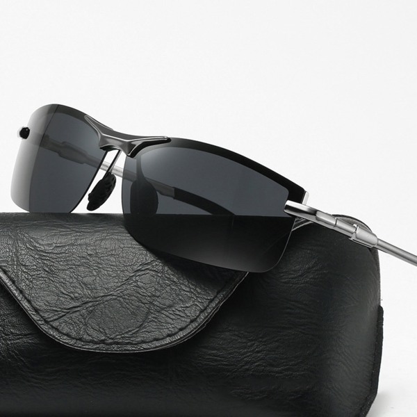 Fotokromatiska solglasögon för män Ultralätt ögonskydd black frame black gray film