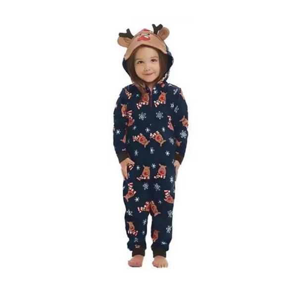 Matchande familjejulpyjamas set söt ren långärmad jumpsuit lös sovkläder casual hem kläder set ny 5t