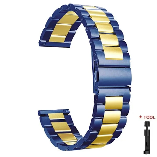 Metallarmband för Samsung Galaxy Watch 7/6/5/4 40mm 44mm Rostfritt Stål Armband Galaxy Watch 6/4 Classic 47mm 43mm 46 42mm/5pro 45mm blue gold Watch 4 44mm 40mm