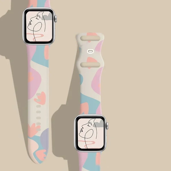 Svart Unity-armband för Apple Watch-armband 44mm 45mm Ultra 2 49mm 41mm 40mm Tryckt silikon leopardarmband iWatch 9 8 7 6 5 4 SE 1 leopard print 49mm 45mm 44mm 42mm
