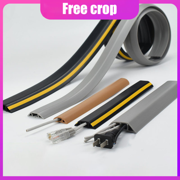 Golvkabelskydd Mjuk PVC Ihålig Stor Kapacitet Free Cut för inomhusbruk black 20x10mm